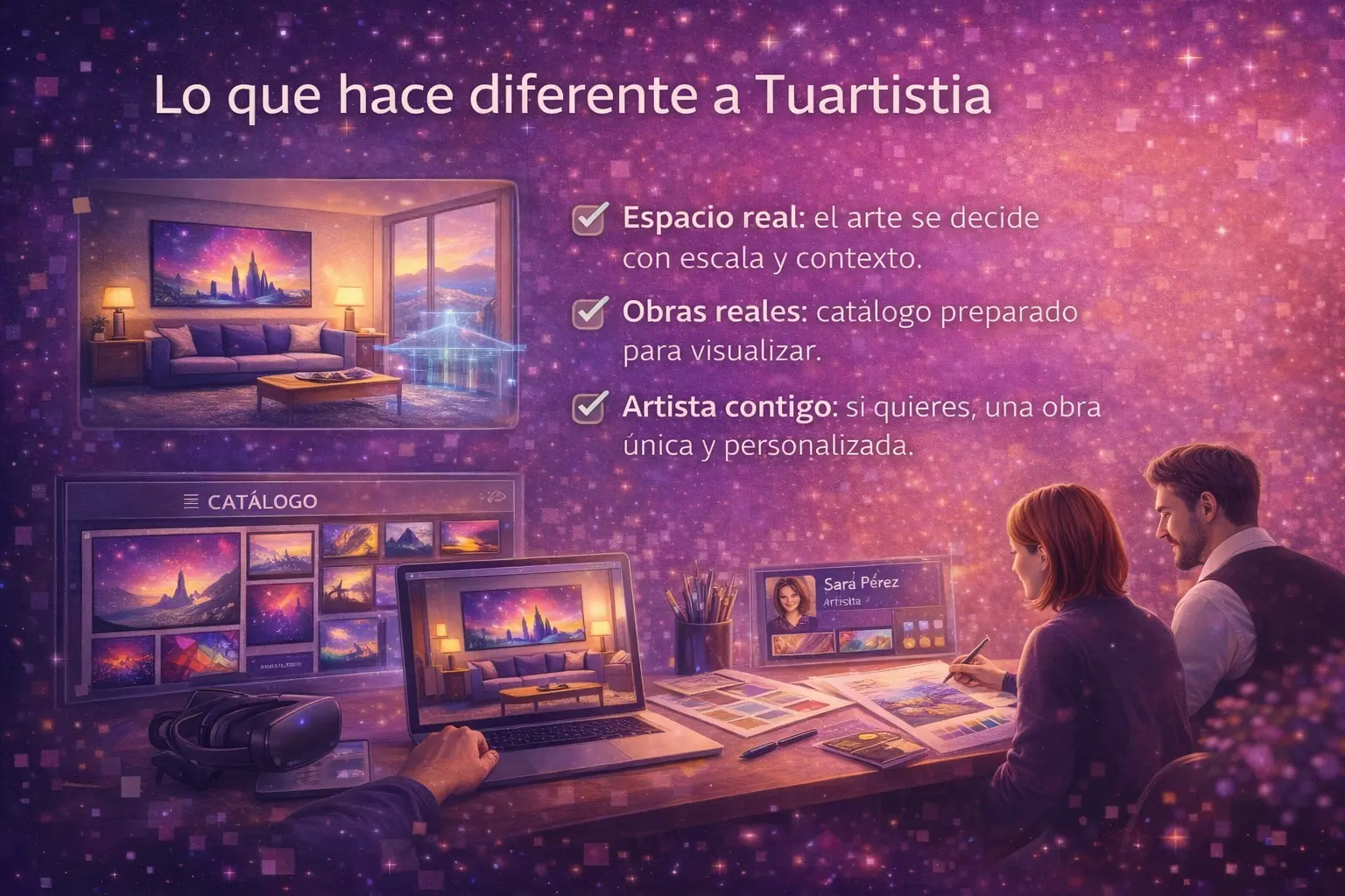 Diferenciadores de Tuartistia: espacio real, obras reales y artista contigo