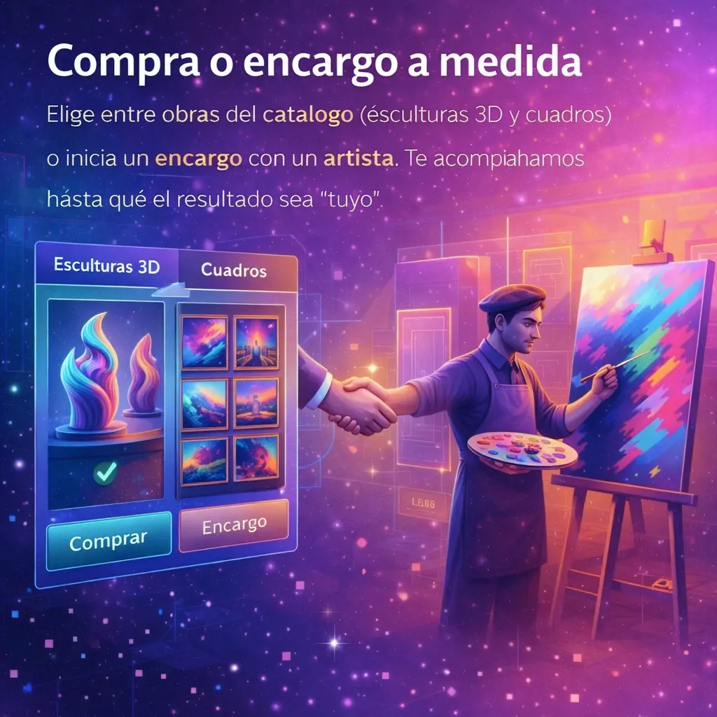 Decisión final entre compra de obra del catálogo o encargo artístico a medida