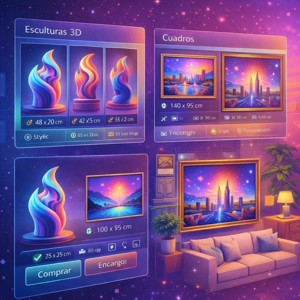 Catálogo de obras reales preparadas para visualizar en espacios reales